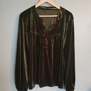 Velvet Balloon Sleeve Top